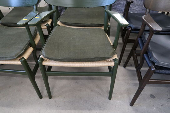 4 stk. spisebordsstole HANS J. WEGNER CH26 med stofhynder