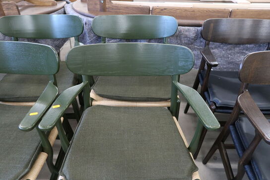 4 stk. spisebordsstole HANS J. WEGNER CH26 med stofhynder