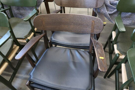 4 stk. spisebordsstole HANS J. WEGNER CH26 med 2 stk. læderhynder