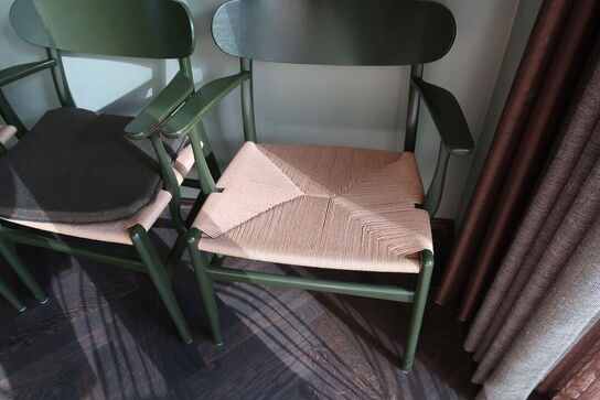 4 stk. spisebordsstole HANS J. WEGNER CH26 med stofhynder (læs beskrivelse)