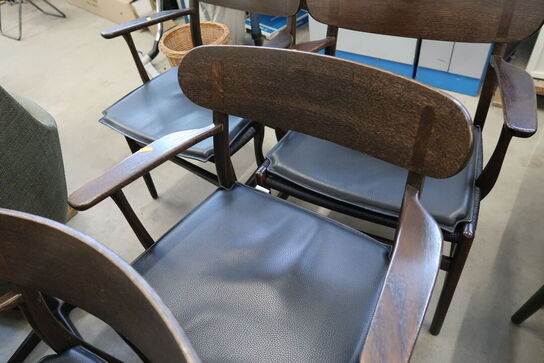 4 stk. spisebordsstole HANS J. WEGNER CH26 med læderhynder