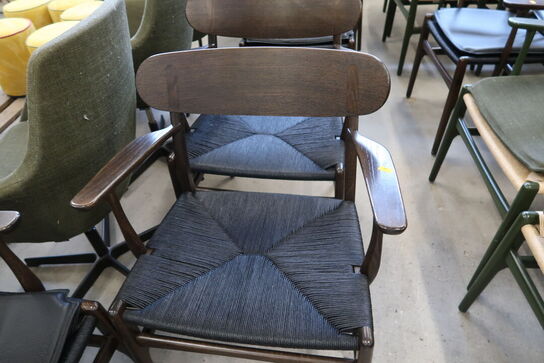 4 stk. spisebordsstole HANS J. WEGNER CH26 med 2 stk. læderhynder