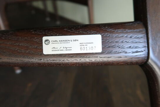 6 stk. spisebordsstole HANS J. WEGNER CH26 med 4 stk. læderhynder