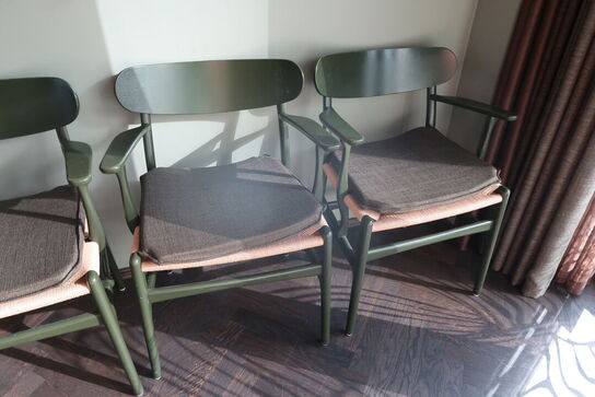 4 stk. spisebordsstole HANS J. WEGNER CH26 med stofhynder