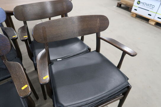 4 stk. spisebordsstole HANS J. WEGNER CH26 med 3 stk. læderhynder