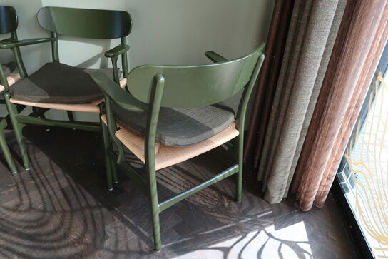 4 stk. spisebordsstole HANS J. WEGNER CH26 med stofhynder