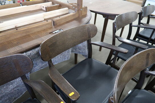 4 stk. spisebordsstole HANS J. WEGNER CH26 med læderhynder