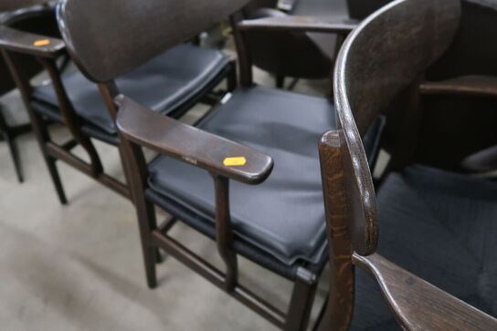 6 stk. spisebordsstole HANS J. WEGNER CH26 med 4 stk. læderhynder