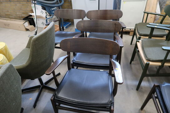 4 stk. spisebordsstole HANS J. WEGNER CH26 med læderhynder