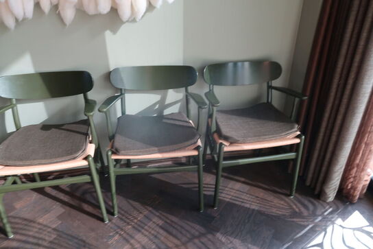 4 stk. spisebordsstole HANS J. WEGNER CH26 med stofhynder (læs beskrivelse)