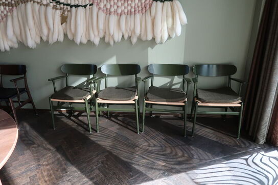 4 stk. spisebordsstole HANS J. WEGNER CH26 med stofhynder