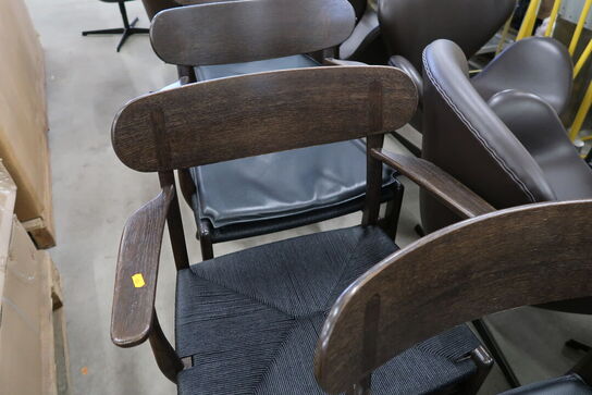 6 stk. spisebordsstole HANS J. WEGNER CH26 med 4 stk. læderhynder