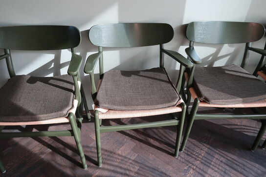4 stk. spisebordsstole HANS J. WEGNER CH26 med stofhynder