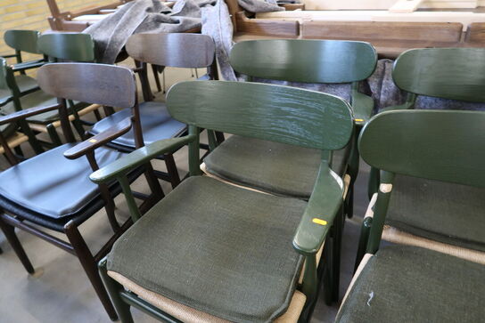 4 stk. spisebordsstole HANS J. WEGNER CH26 med stofhynder (læs beskrivelse)