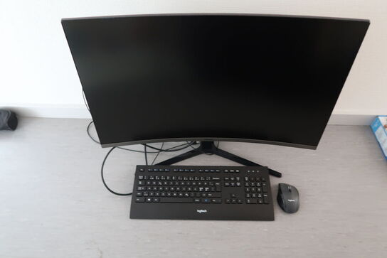 Samsung C32R500FHR 32" + keyboard & mus