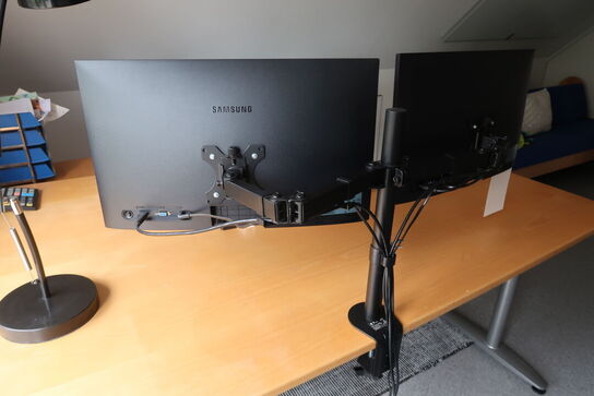 2 stk. Samsung S24R350FZU 24tm LED skærme + arm