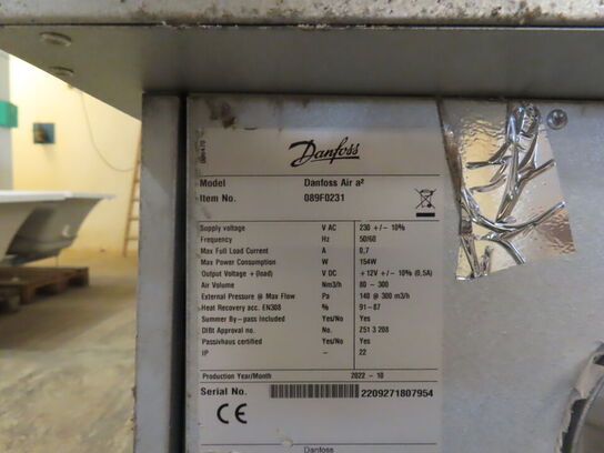 2 stk. Ventilationsanlæg - DAFFOSS AIR A2