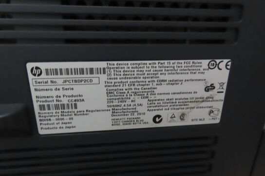 Printer HP COLOR LASERJET CP 4525 (FRAGT IKKE MULIG)