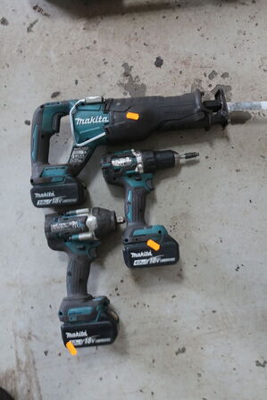 Bajonetsav, skruemaskine samt slagnøgle MAKITA 