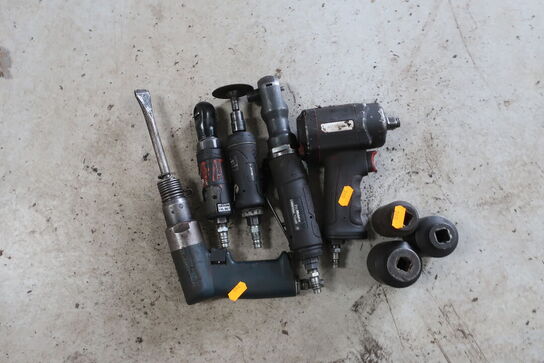 Trykluftsnøgle samt 4 stk. pneumatisk værktøj