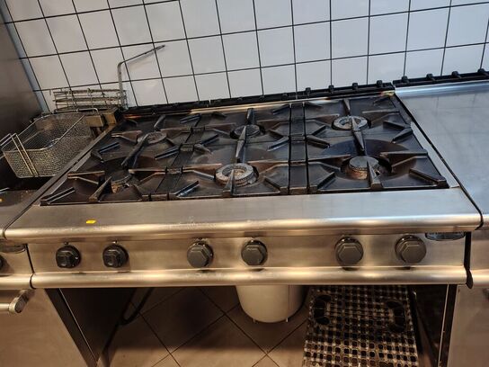Gaskomfur 6 blus , frituresteger og sidebord. Samlet salg ELECTROLUX
