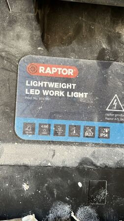 2 Arbejdslamper WEXIM + RAPTOR