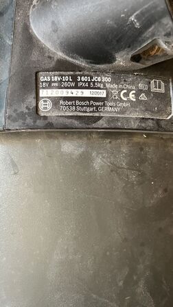 Støvsuger + Lampe BOSCH Inkl.  Batterisæt