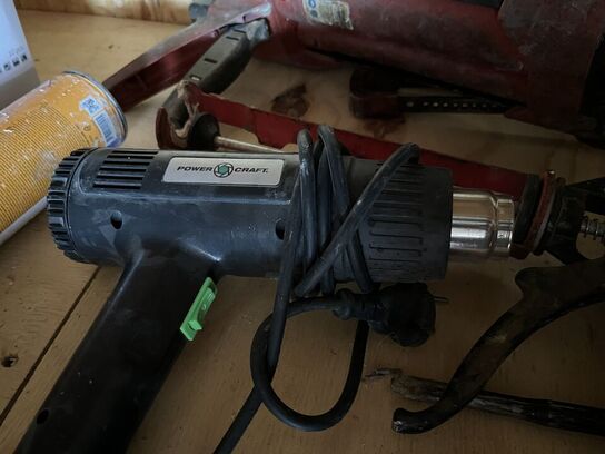 2 Stk. Klæbedispenser HILTI + Batterisæt, Varmepistol  m.m