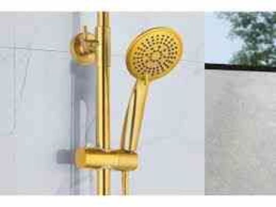 Bluerain brusesæt Lux mat messing m/termostat 