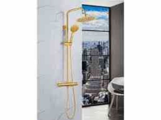 Bluerain brusesæt Lux mat messing m/termostat 