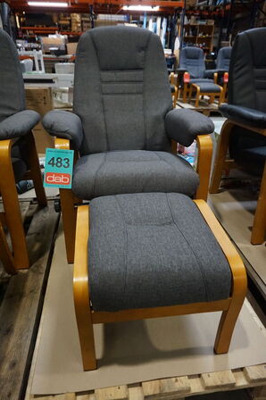 Otium lænestol inkl. fodskammel - grå 