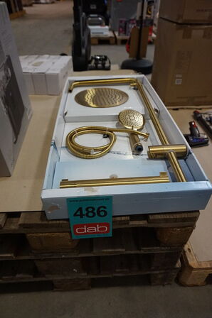 Bluerain brusesæt Lux mat messing m/termostat 