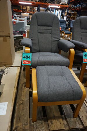 Otium lænestol inkl. fodskammel - grå 