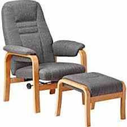 Otium lænestol inkl. fodskammel - grå 