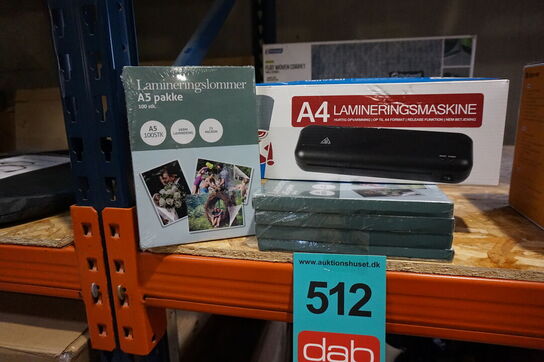 Danpen A4 lamineringsmaskine & 500 stk A5 lamineringslommer 