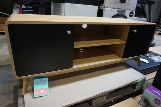 Caitlin TV-bord - egetræslook og sort 