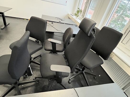 Seks kontorstole ass.