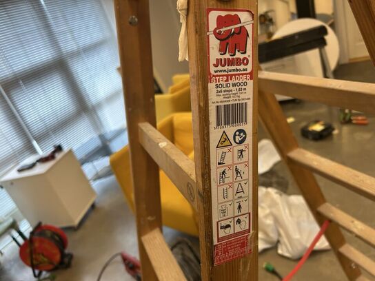 Jumbo stiger, 3 stk, massiv træ med rillede trin