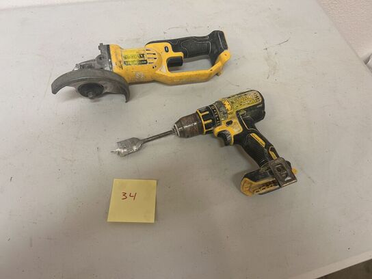 DEWALT Vinkelsliber (model ukendt) & DEWALT Bore/Skruemaskine DCD790