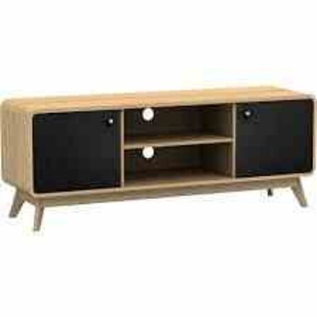 Caitlin TV-bord - egetræslook og sort 