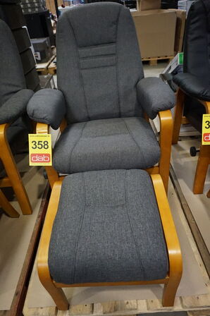 Otium lænestol inkl. fodskammel - grå 