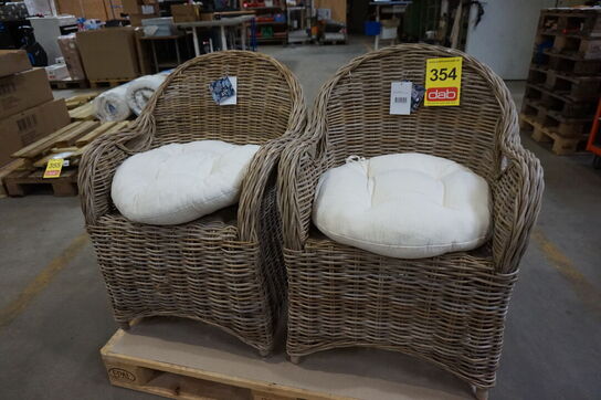 2 stk Rimini kurvestole med hynder 