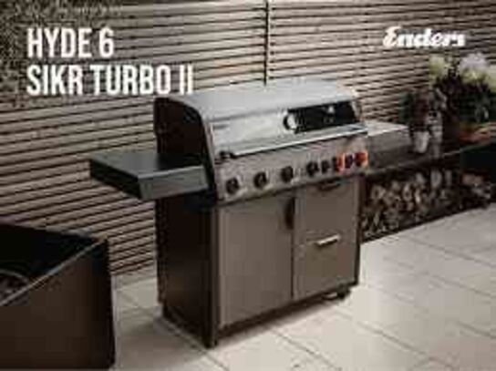 Enders Hyde 6 sikr turbo II gasgrill - sort 