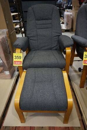 Otium lænestol inkl. fodskammel - grå 