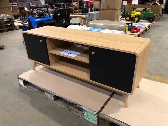 Caitlin TV-bord - egetræslook og sort 