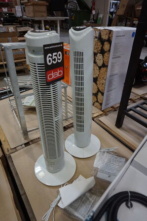 2 stk. Epiq tårnventilatorer med fjernbetjening - hvid