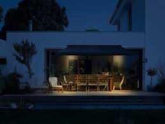 Debel Sigma markise med motor 350x300 cm hvid med grå dug