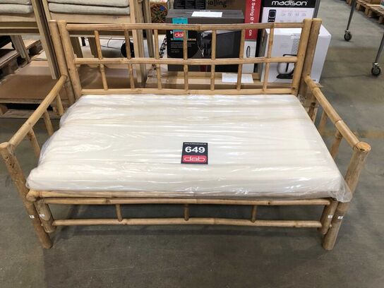 Lima loungesofa med hynde Bambus 130x70x80 cm