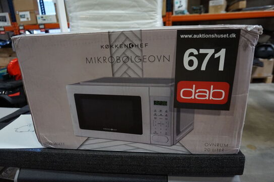 Køkkenchef digital mikrobølgeovn 700w 20L - hvid 