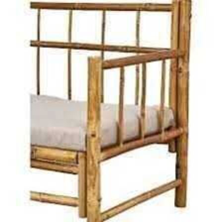 Lima loungesofa med hynde Bambus 130x70x80 cm